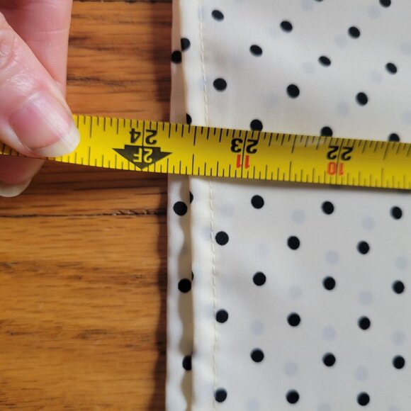 Sag Harbor Petite Polka Dot Short Sleeve Button-Up Blouse Cream & Black Womens S - Picture 5 of 5